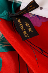 Vintage Pierre Cardin Floral Stripe Border Scarf label @ Recess LA