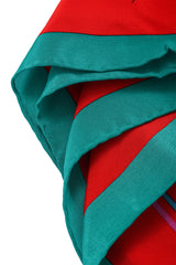 Vintage Pierre Cardin Floral Stripe Border Scarf edges @ Recess LA