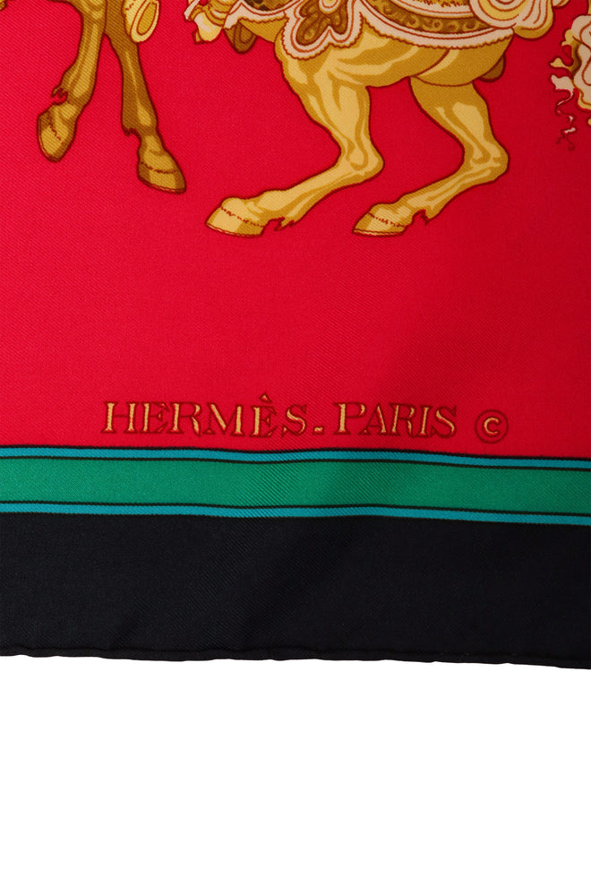 Vintage Hermes Carousel Riders Scarf logo @ Recess LA