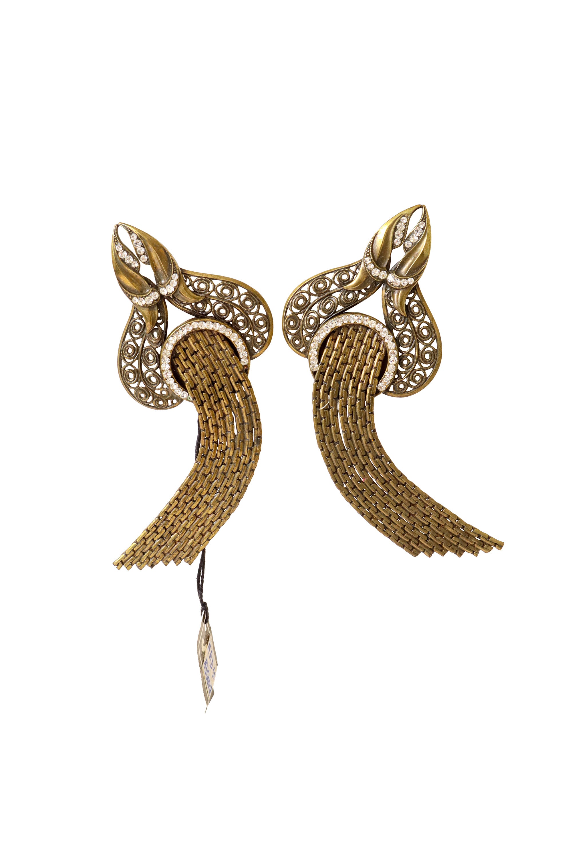 Swoop Avian Filigree Crystal Earrings @ Recess LA 