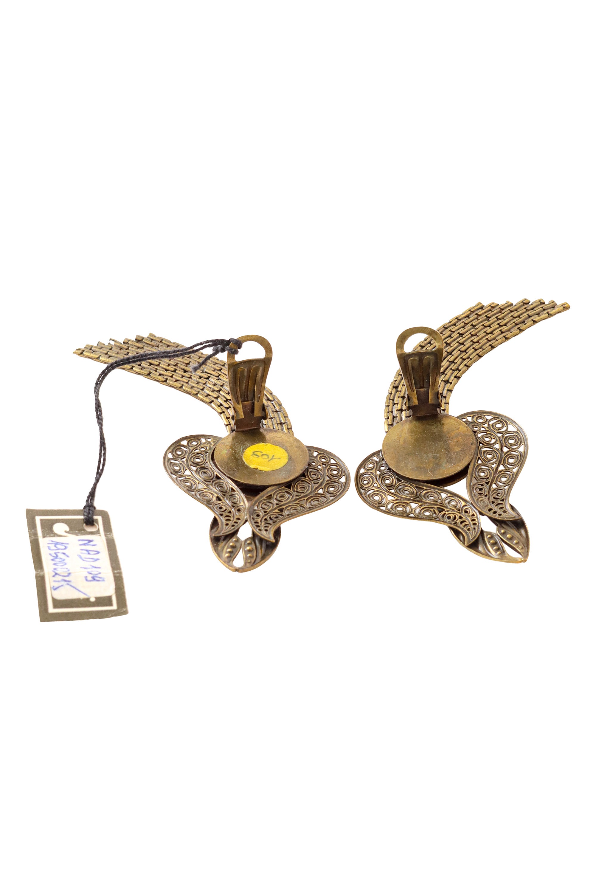 Swoop Avian Filigree Crystal Earrings back side @ Recess LA 