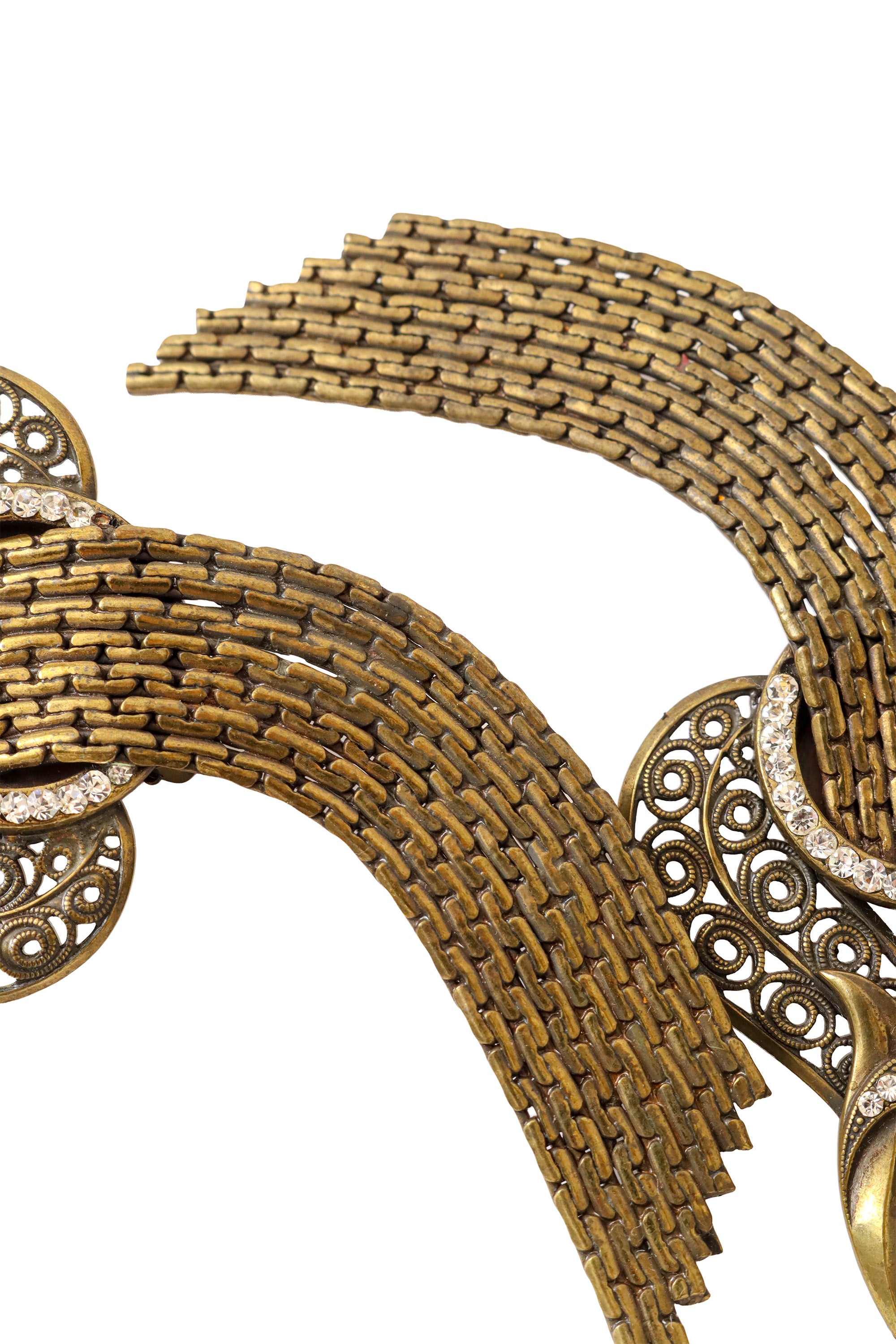 Swoop Avian Filigree Crystal Earrings  details @ Recess LA 