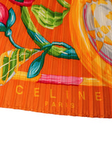 Vintage Celine Pleated Floral Scarf logo @ Recess LA