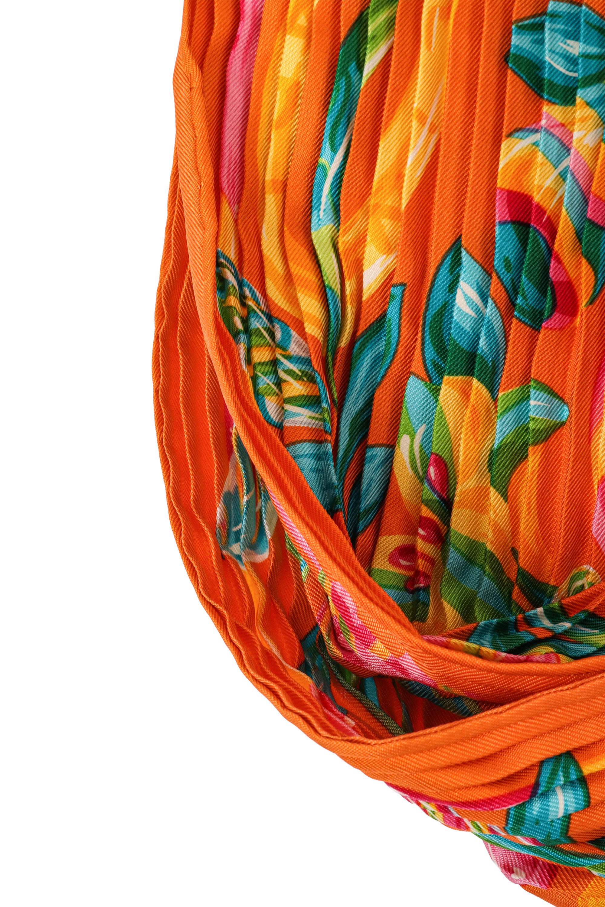 Vintage Celine Pleated Floral Scarf edges @ Recess LA