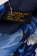 Vintage Lanvin Blue Floral Pearl Scarf tag @ Recess LA