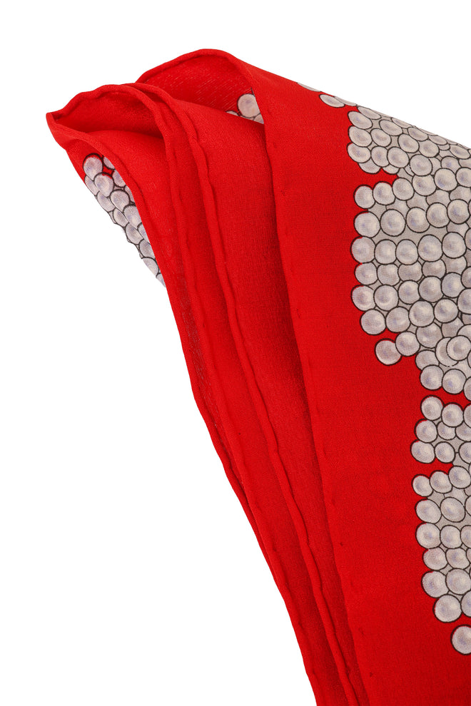 Vintage Leonard Floral Pearl Tassel Scarf edges @ Recess LA