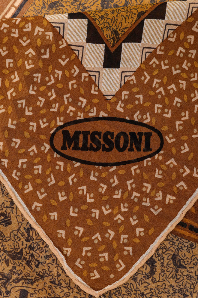 Vintage Missoni Female Sketch Collage Scarf logo @ Recess LA