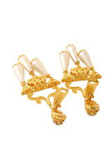 three pearl earrings by Nadir backs open @ Recess LA