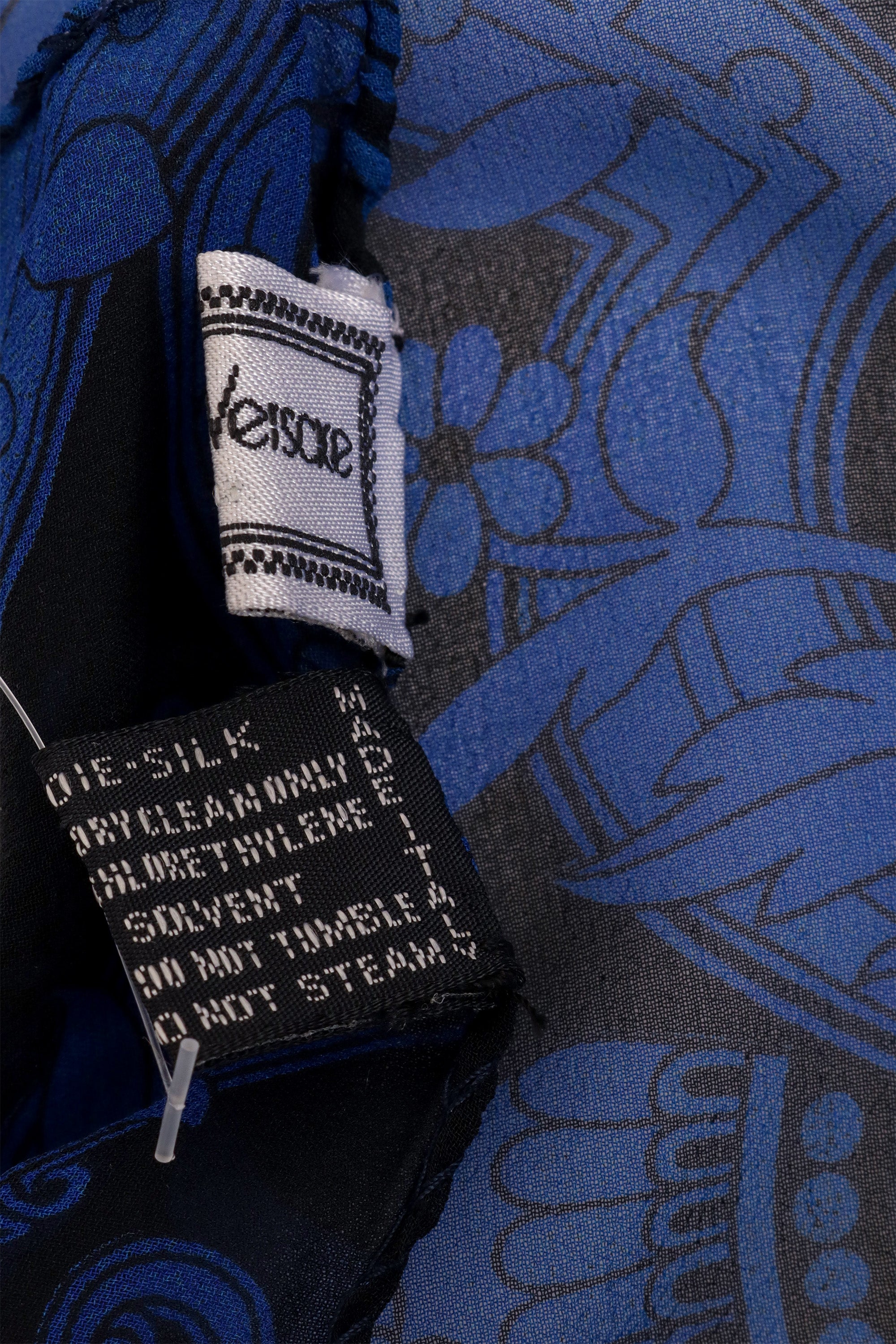 Vintage Gianni Versace Large Sheer Graphic Scarf labels @ Recess LA