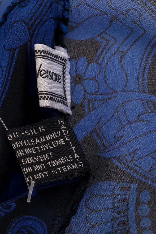 Vintage Gianni Versace Large Sheer Graphic Scarf labels @ Recess LA