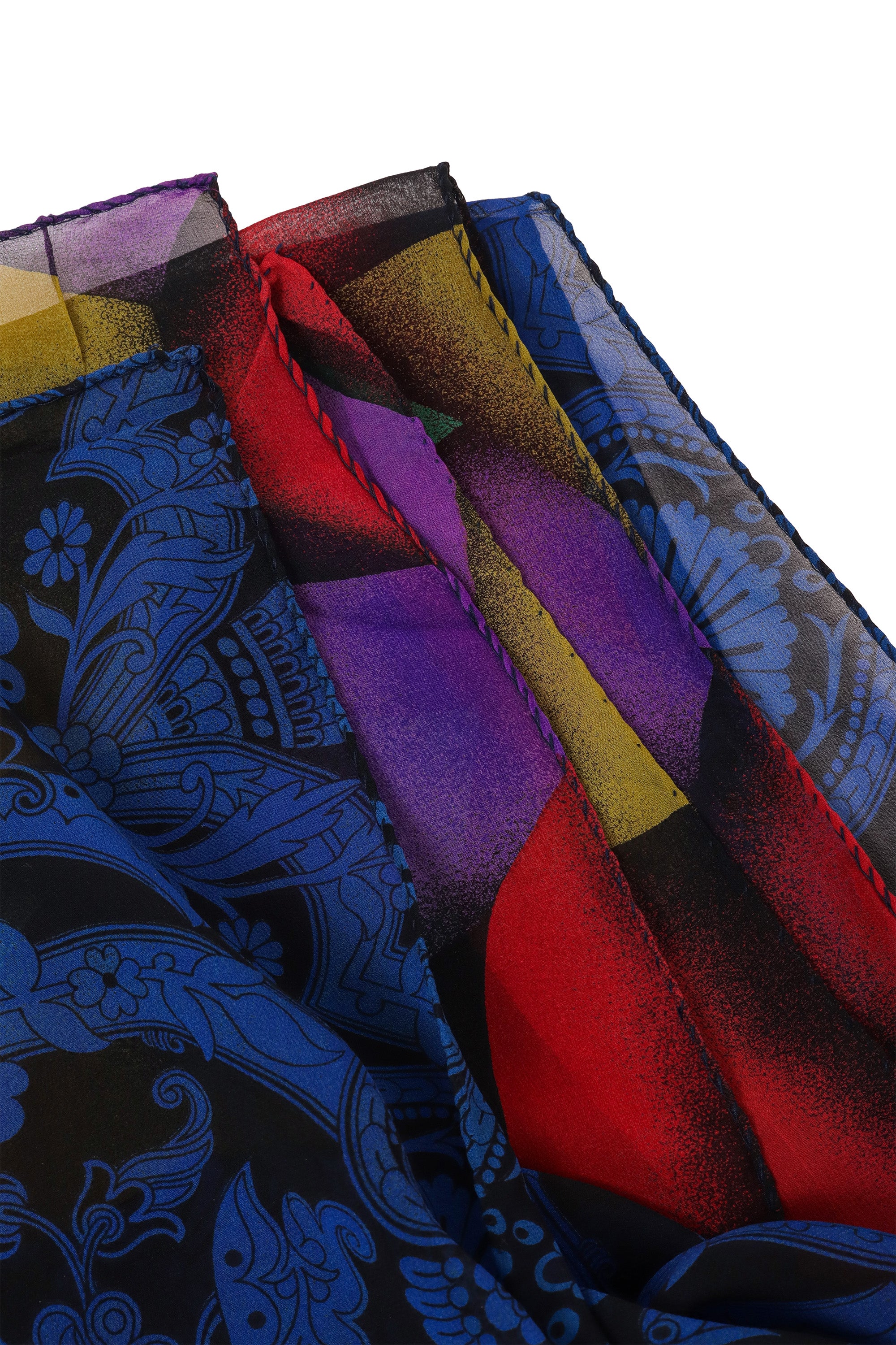 Vintage Gianni Versace Large Sheer Graphic Scarf edges @ Recess LA