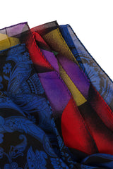 Vintage Gianni Versace Large Sheer Graphic Scarf edges @ Recess LA