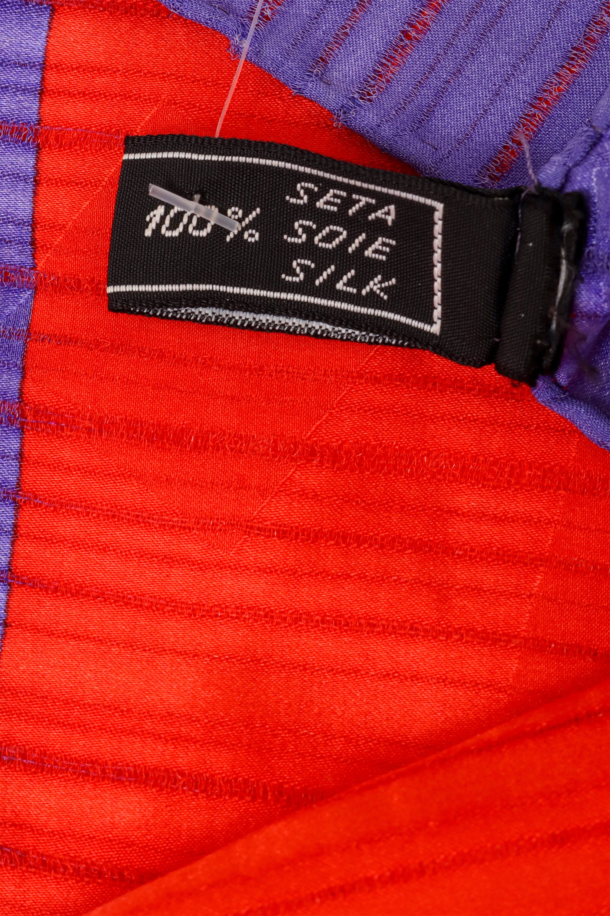 Vintage Balmain Floral Sheer Jacquard Stripe Scarf label @ Recess LA