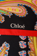 Vintage Chloé Dark Pastel Paisley Scarf logo @ Recess LA