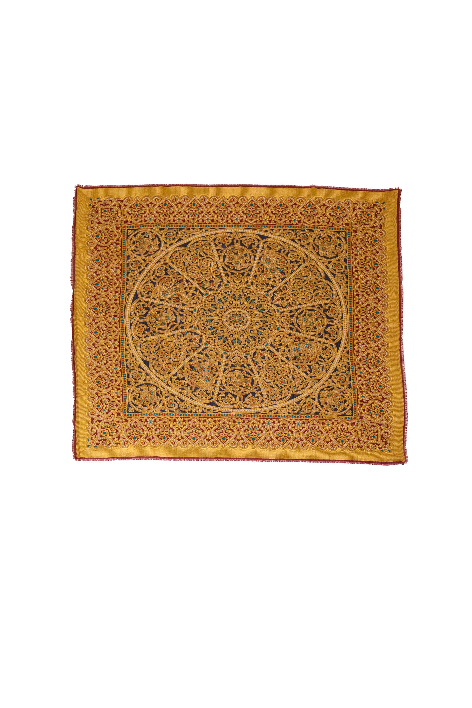 Large Jewel Filigree Fringe Scarf