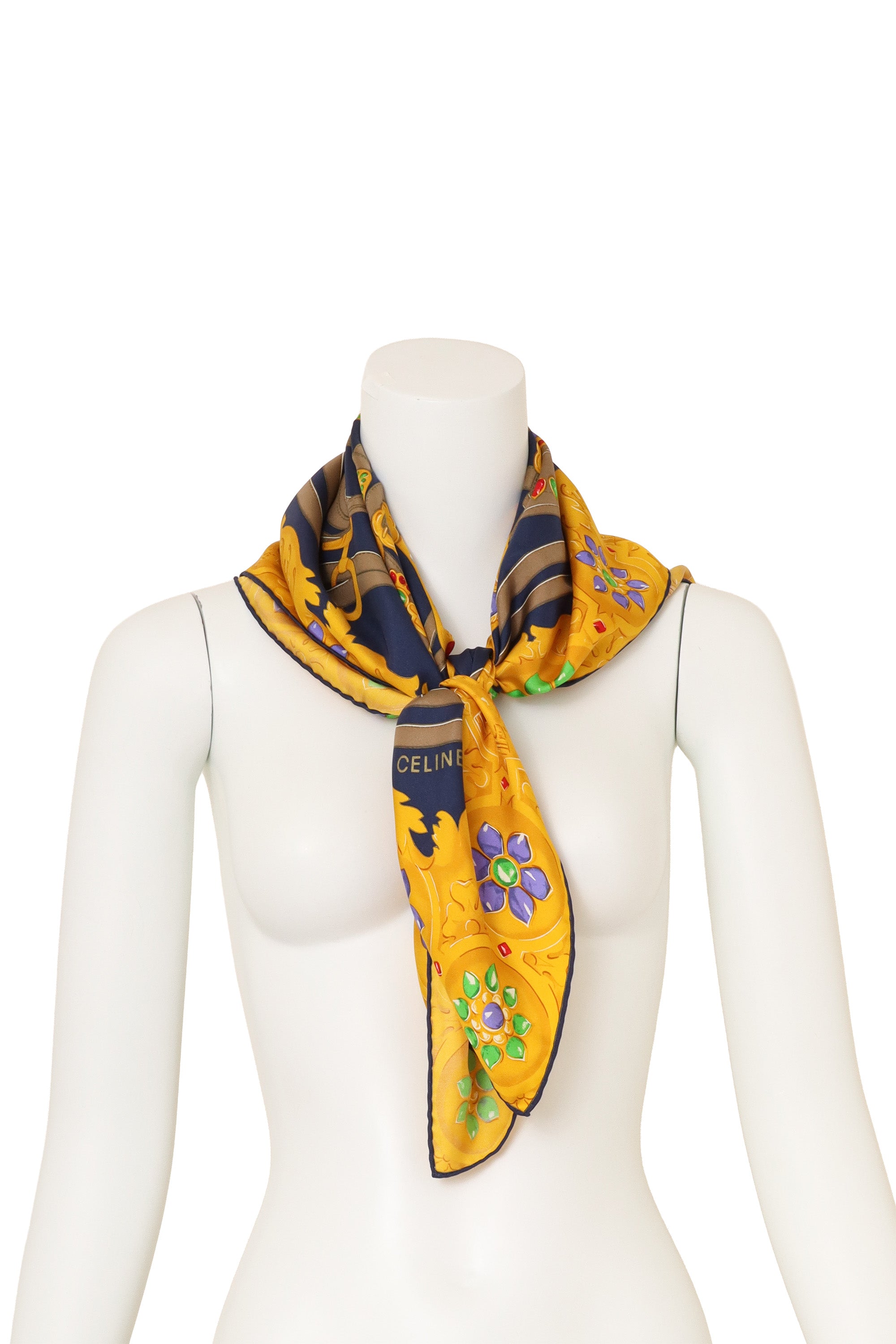 Vintage Celine Jeweled Equestrian Bridle Scarf on mannequin @ Recess LA