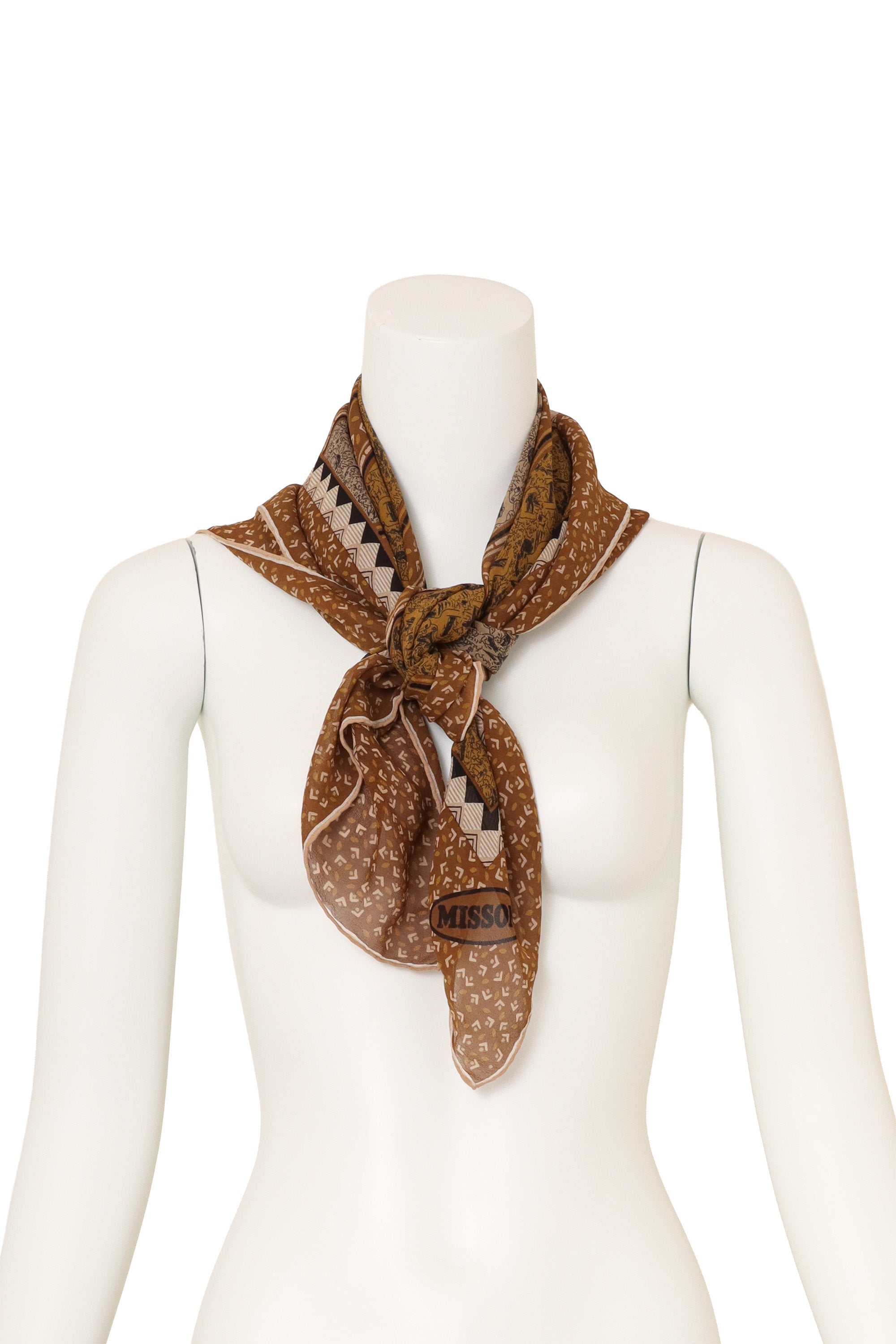 Vintage Missoni Female Sketch Collage Scarf on mannequin @ Recess LA