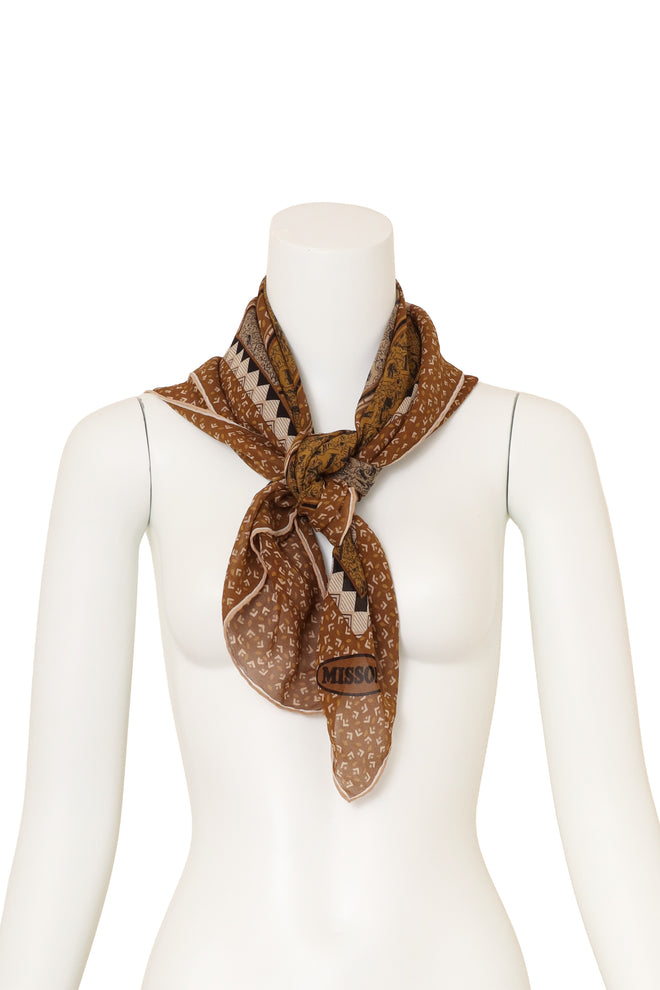 Vintage Missoni Female Sketch Collage Scarf on mannequin @ Recess LA