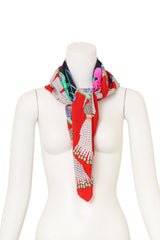 Vintage Leonard Floral Pearl Tassel Scarf on mannequin @ Recess LA
