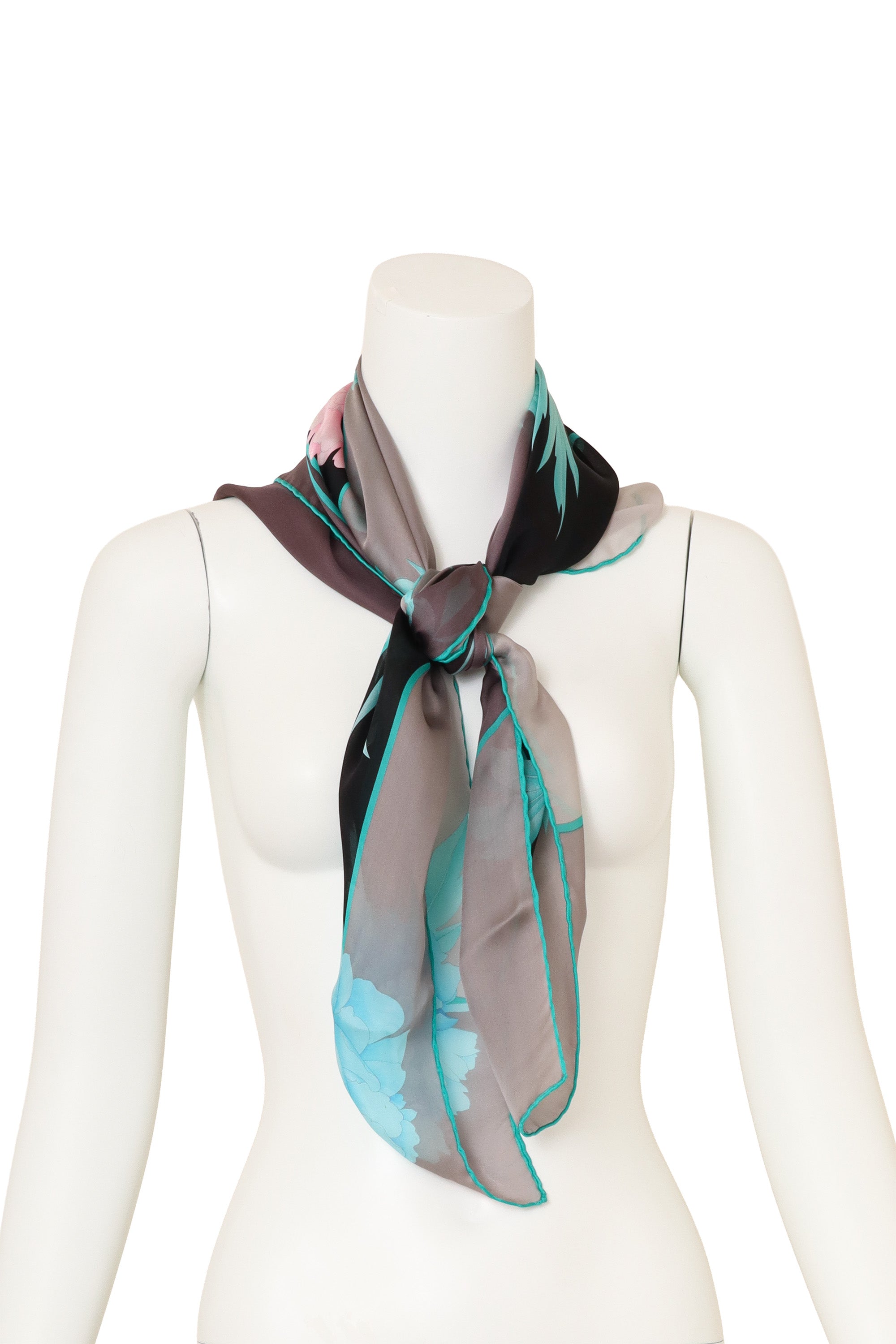 Vintage Leonard Sheer Peony Scarf on mannequin @ Recess LA