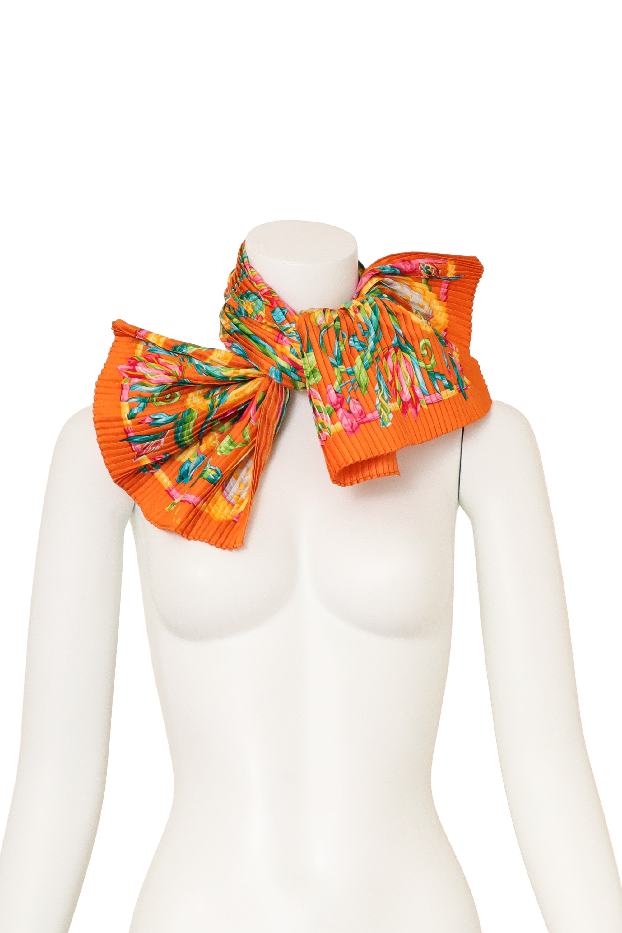 Vintage Celine Pleated Floral Scarf on mannequin @ Recess LA