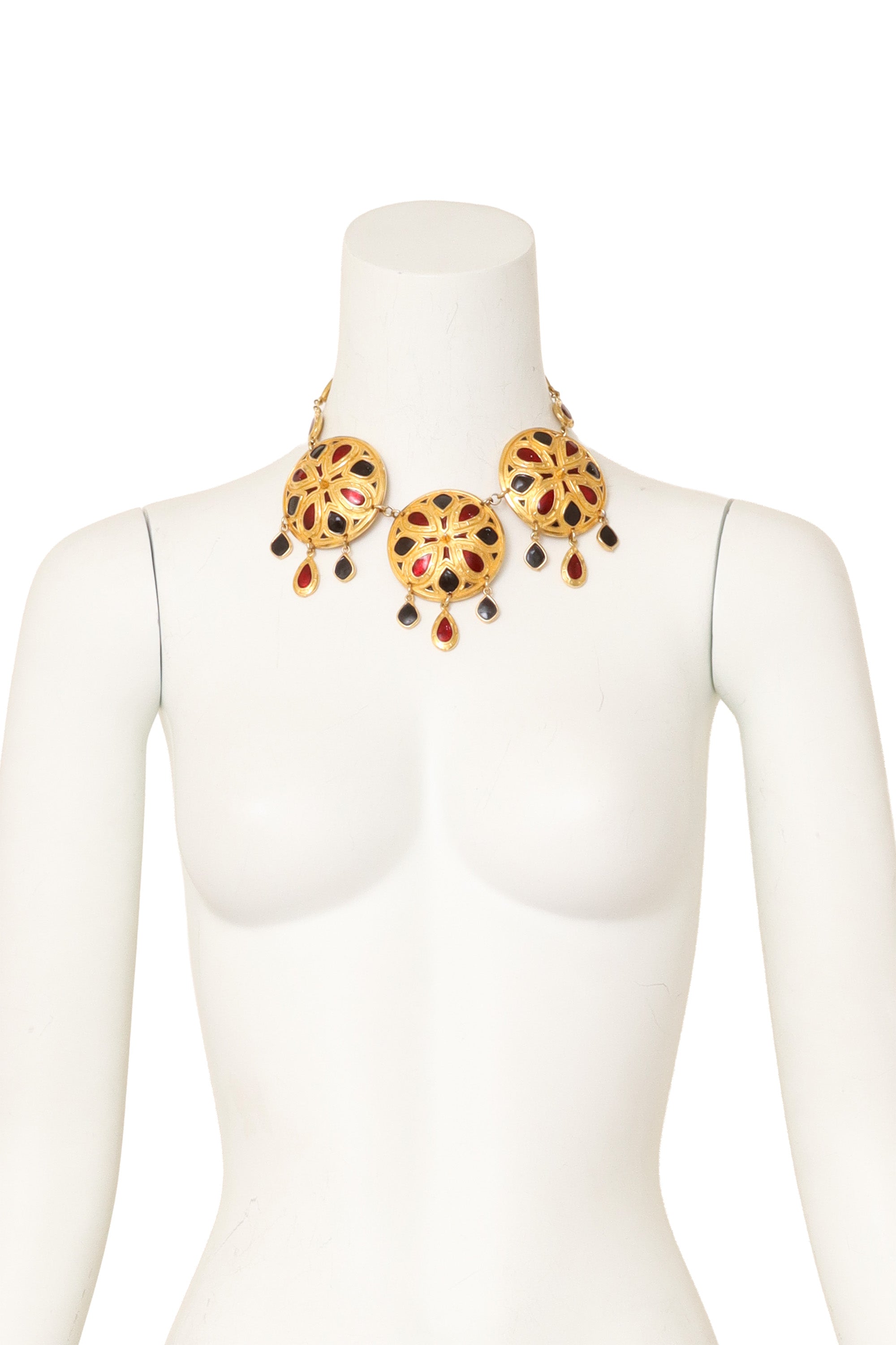 Medallion drop necklace by Jean Patou on mannequin @ Recess LA