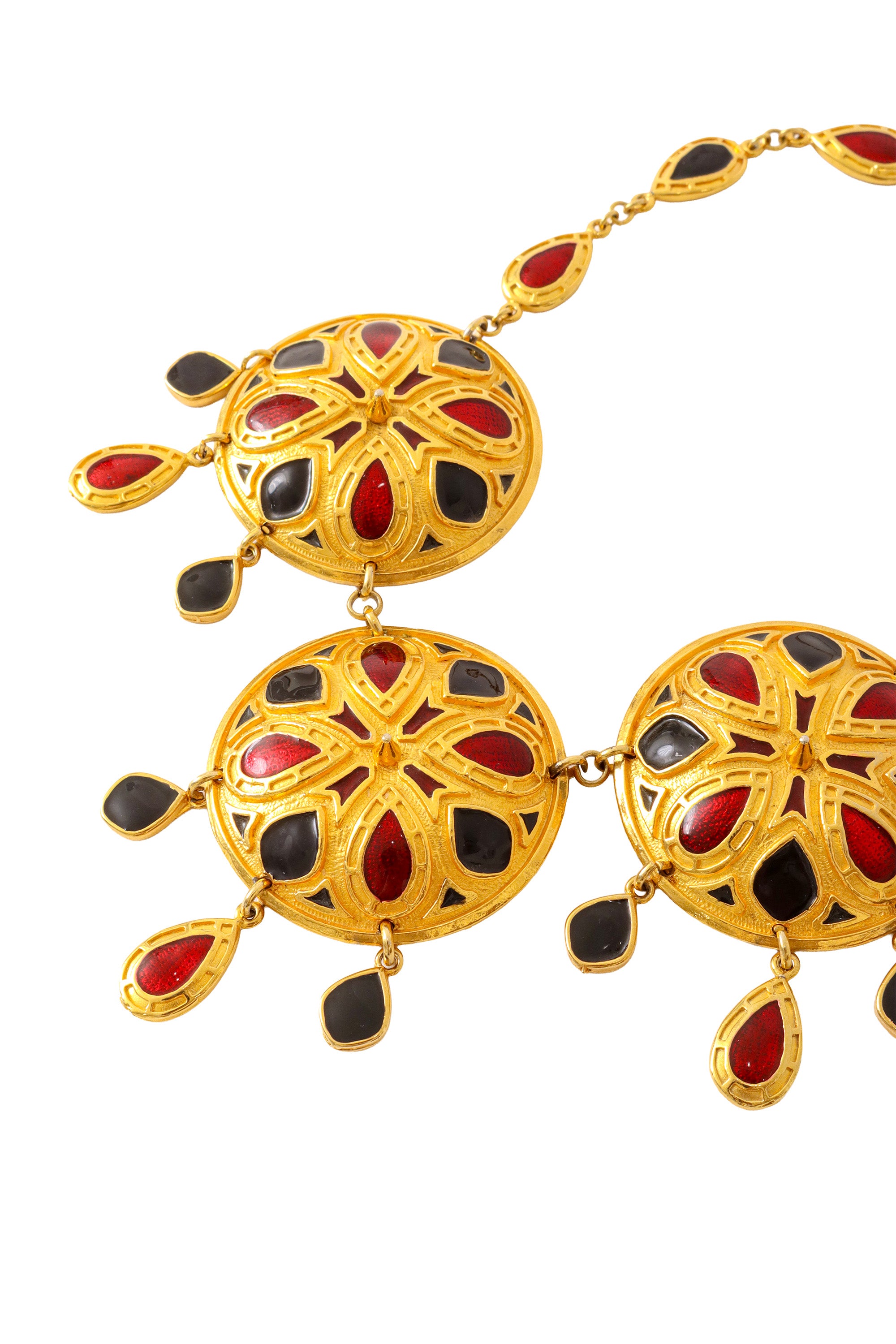 Medallion drop necklace by Jean Patou close @ Recess LA