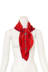 Vintage Chanel Pearl Cabochon Trim Scarf on mannequin @ Recess LA