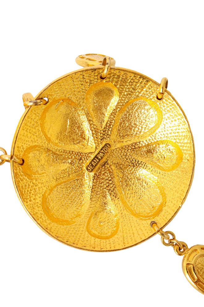 Medallion drop necklace by Jean Patou signature @ Recess LA