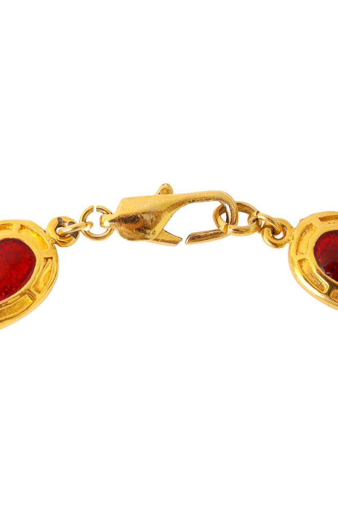 Medallion drop necklace by Jean Patou clasp @ Recess LA