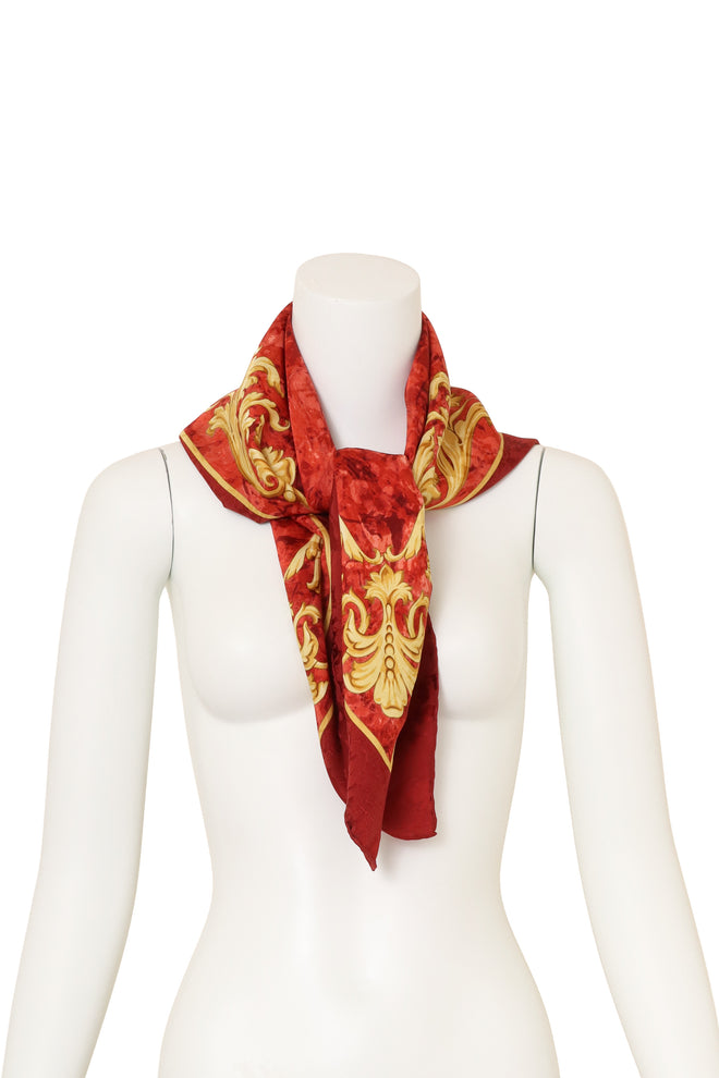 Vintage Valentino Brocade Filigree Border Scarf on mannequin @ Recess LA