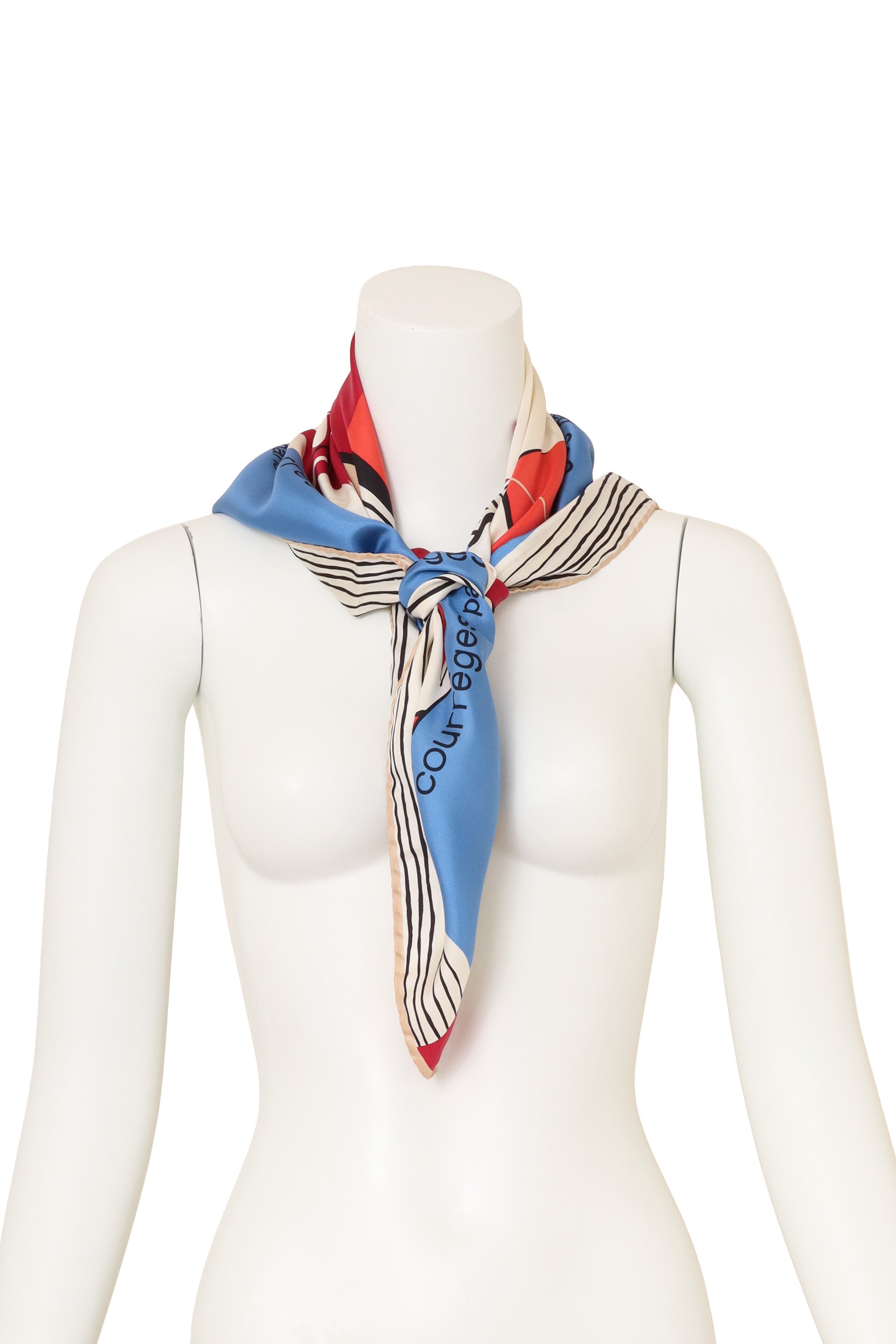 Vintage Courreges Graphic Grid Sketch Scarf on mannequin @ Recess LA