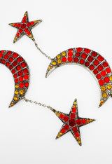 Crystal Star & Moon Drop Earrings by Jean Paul Gaultier detail @recessla
