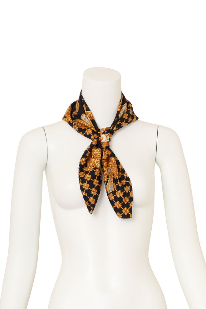 Vintage Lancel Baroque Clock Scarf on mannequin @ Recess LA