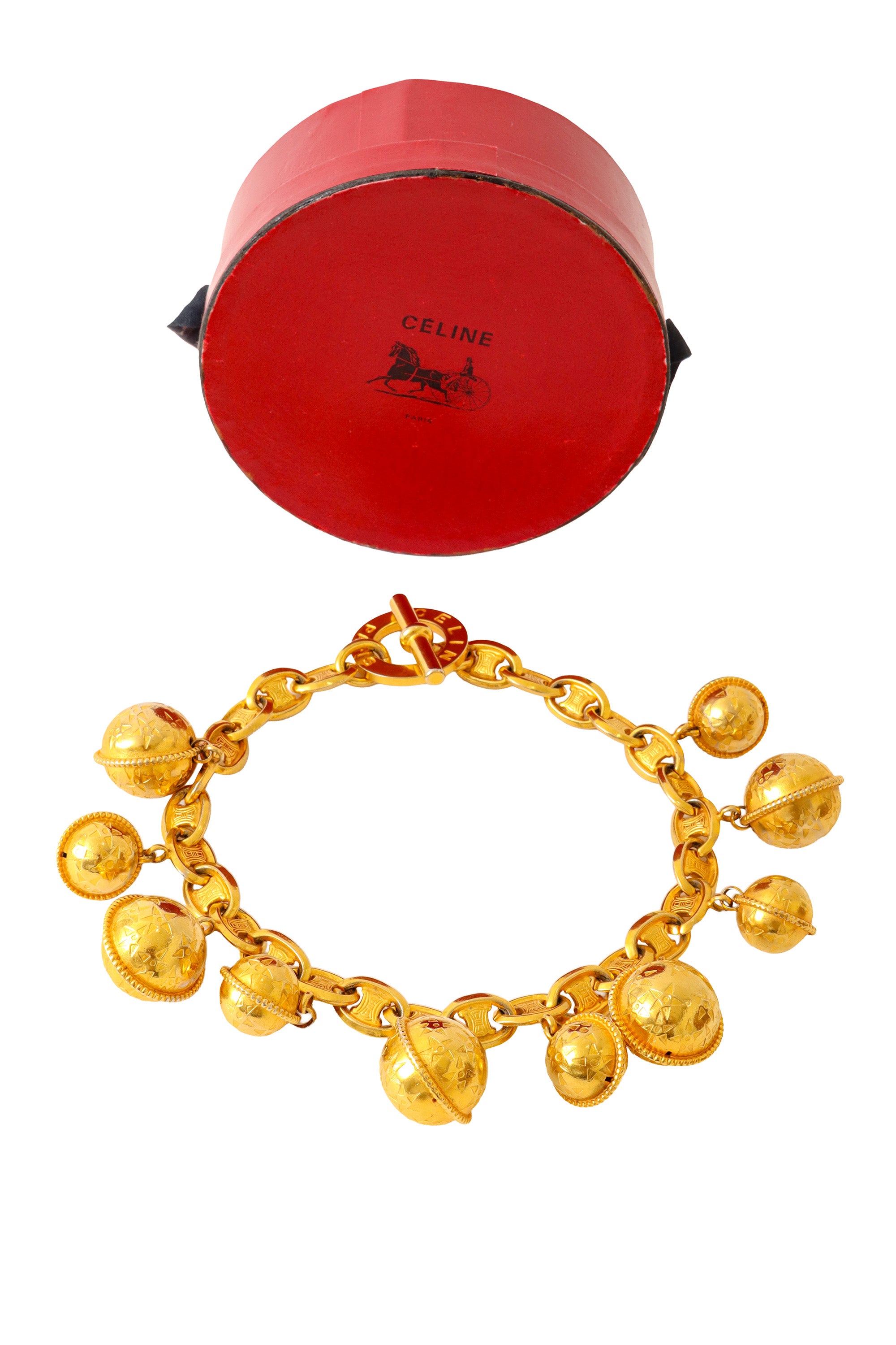 charm drop necklace by Céline with box @ Recess LA