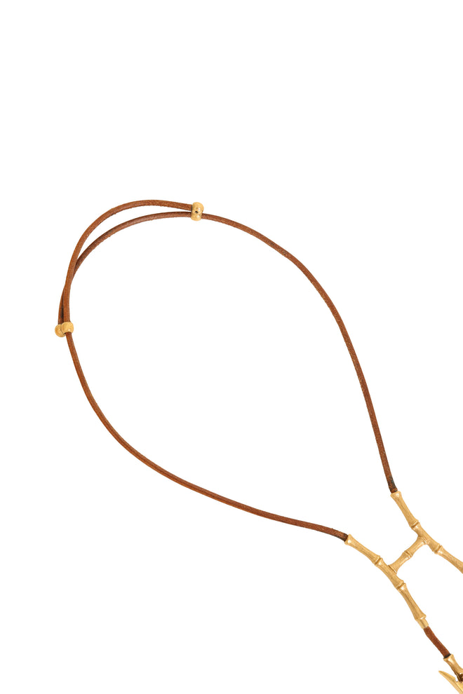Vintage Hermes Halter Clip Bolo Necklace chord @ Recess LA