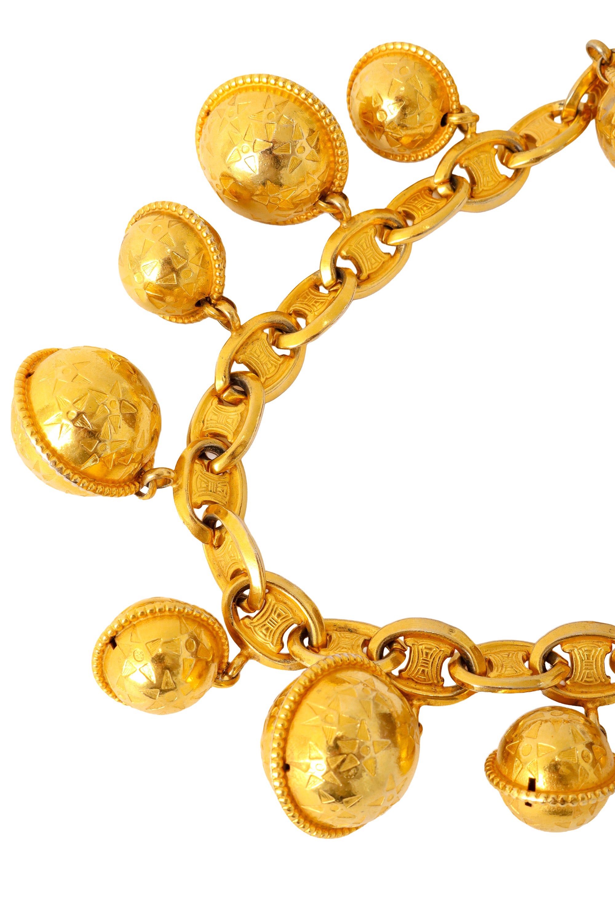 charm drop necklace by Céline globes close @ Recess LA