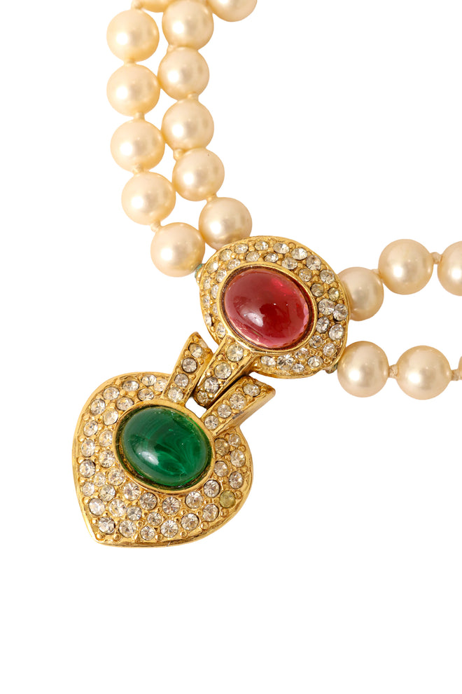 Double strand faux pearl necklace by Ciner close @ Recess LA