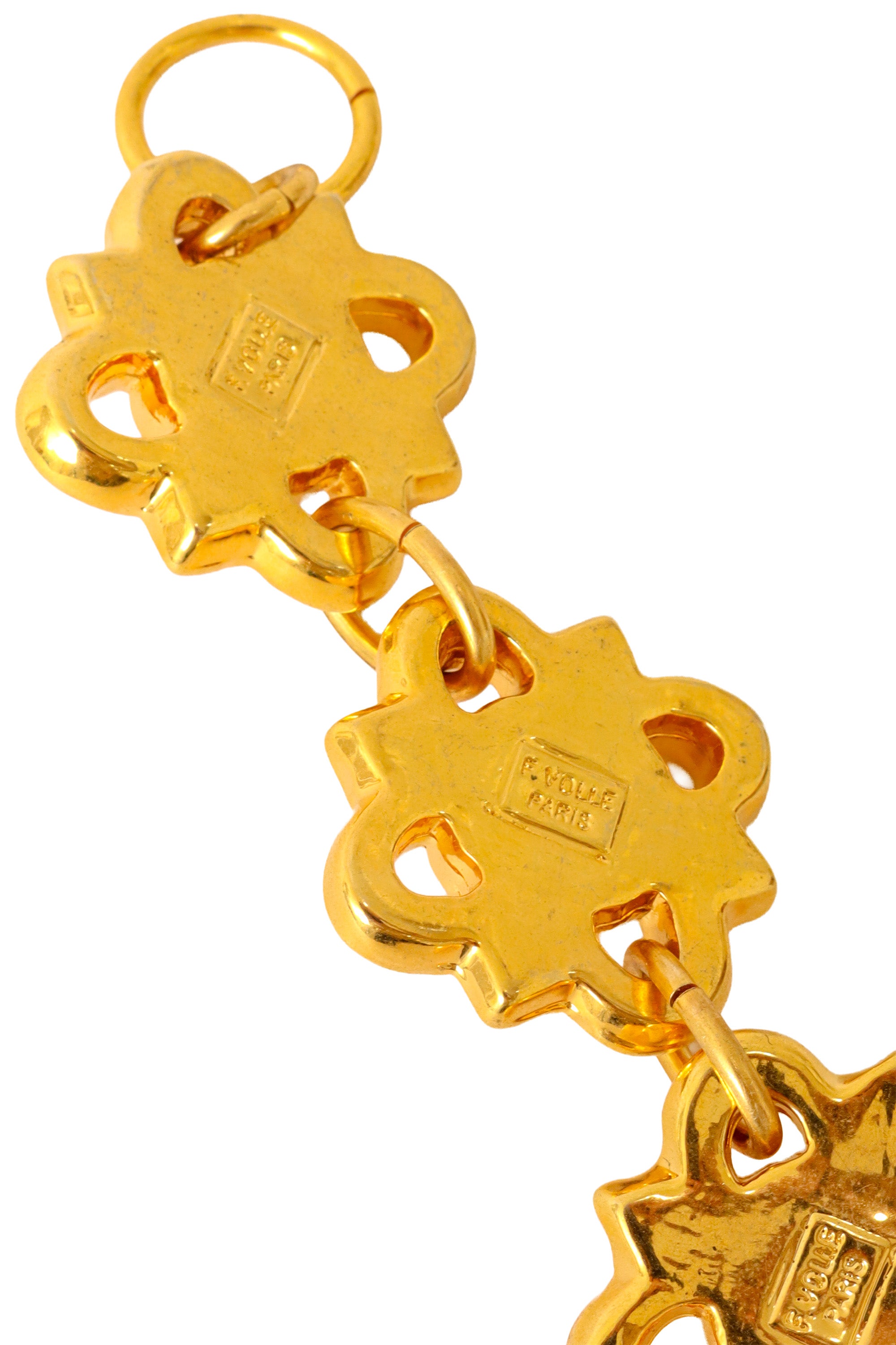 Floral link bracelet by F. Volle back signatures @ Recess LA