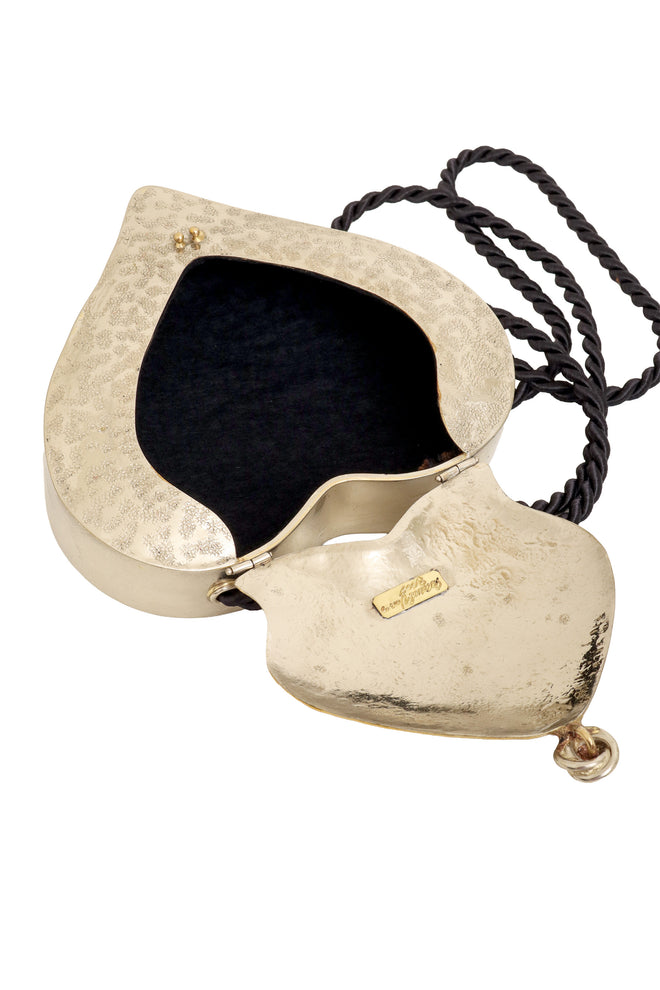 Vintage Manuel Vargo Artisan Silver Heart Rose Bag open @ Recess LA