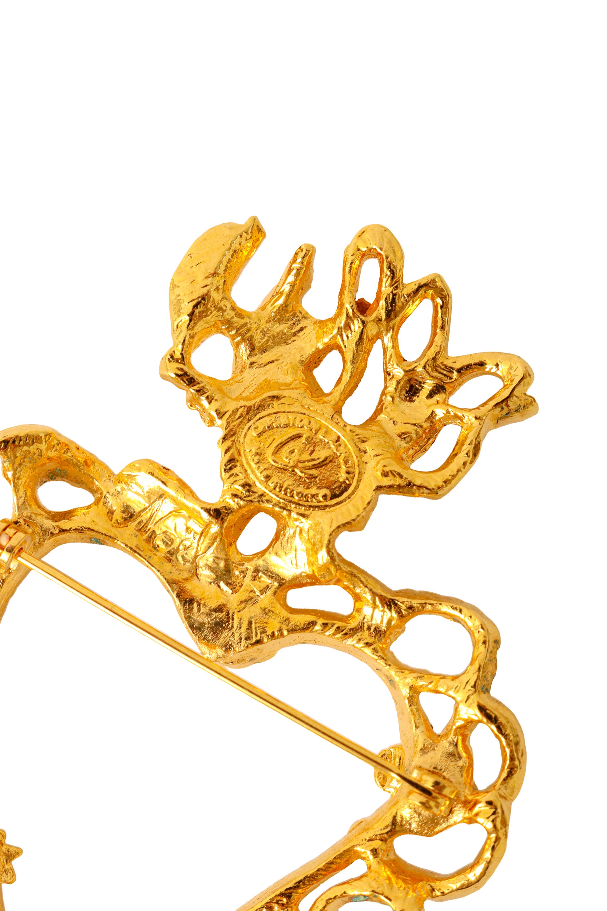 gold heart brooch by Christian Lacroix logo @ Recess LA