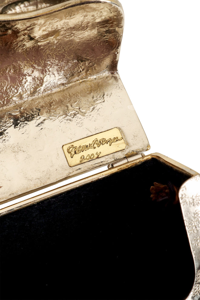 Vintage Manuel Vargo Artisan Silver Heart Stone Bag signature @ Recess LA