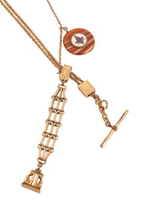 Unsigned Vintage Masonic Fob Charm Drop Necklace @ Recess LA closeup of charm 