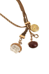Locket Charm Drop Necklace @ Recess LA closeup of charms