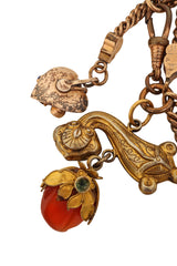 Unsigned Vintage Ecclectic Charm Drop Necklace @ Recess LA closeup tarnishing 