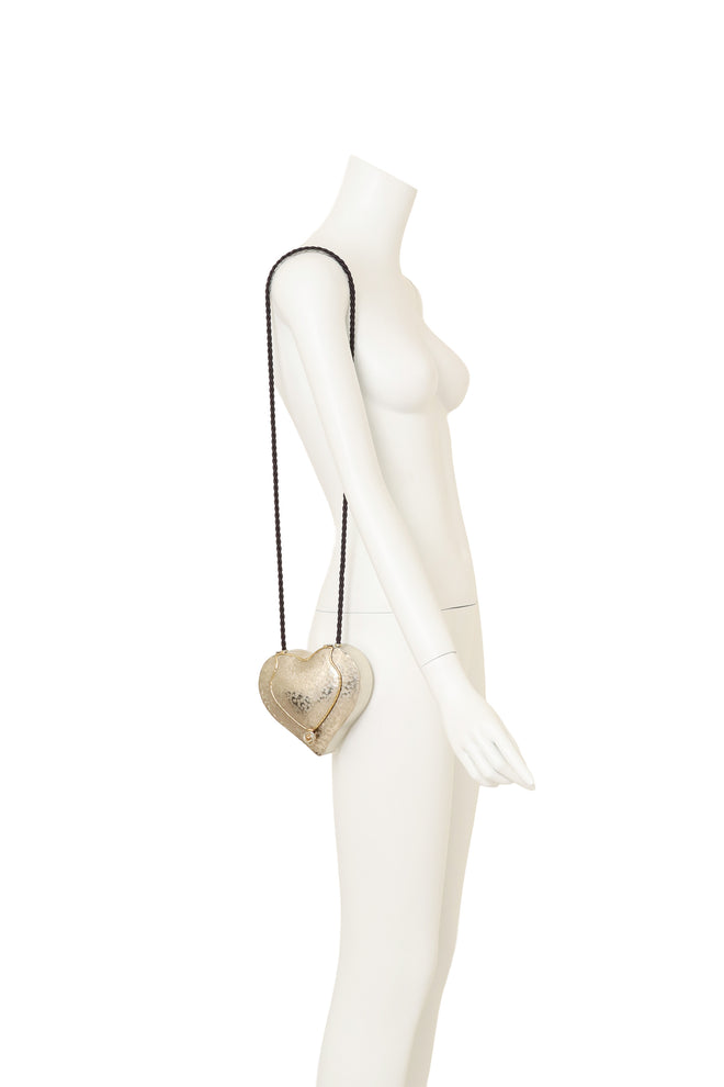 Vintage Manuel Vargo Artisan Silver Heart Rose Bag on mannequin @ Recess LA