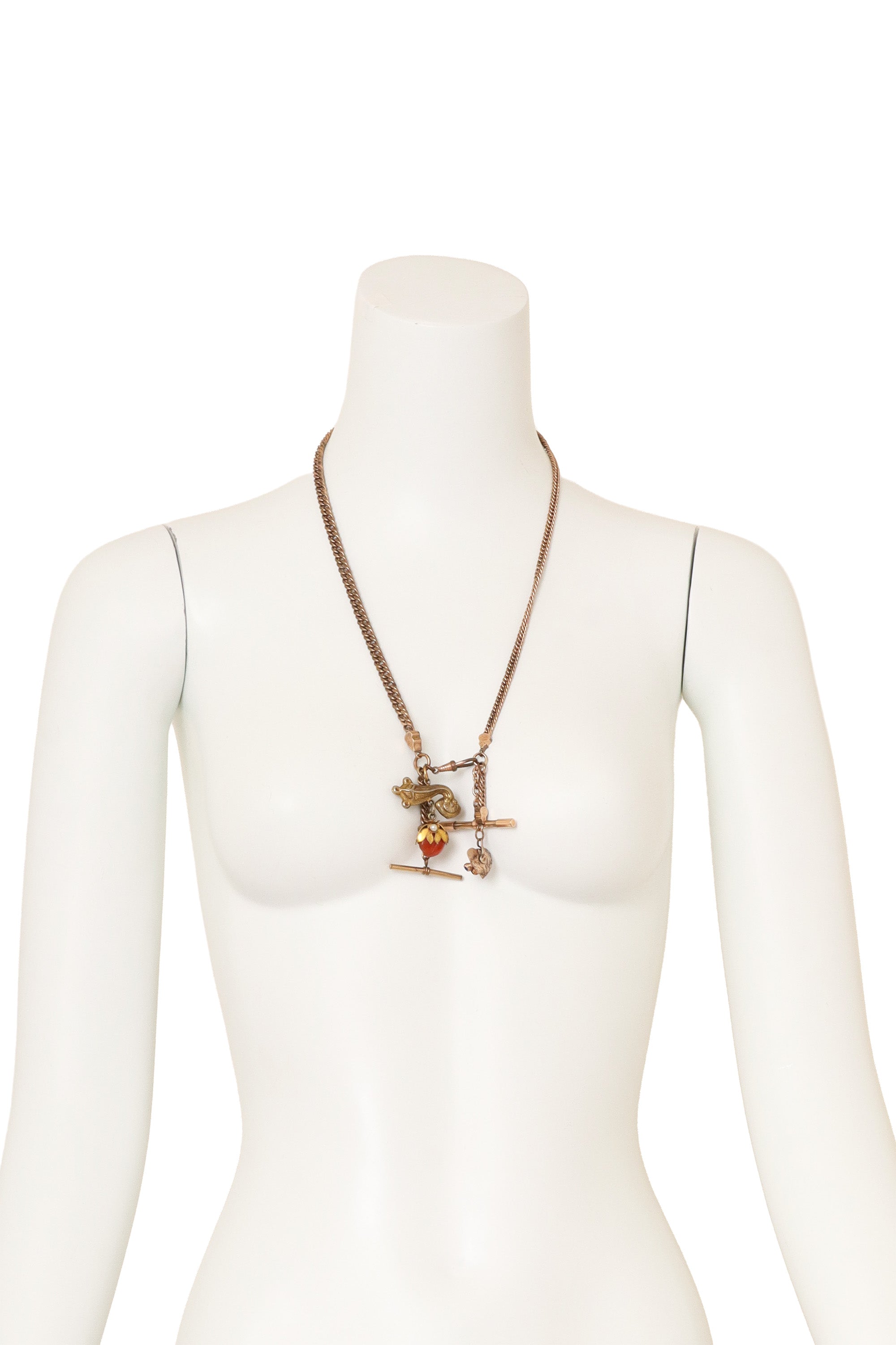 Unsigned Vintage Ecclectic Charm Drop Necklace @ Recess LA on mannequin