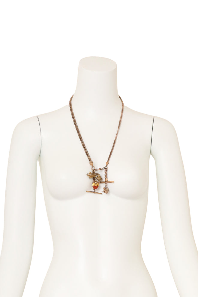 Unsigned Vintage Ecclectic Charm Drop Necklace @ Recess LA on mannequin