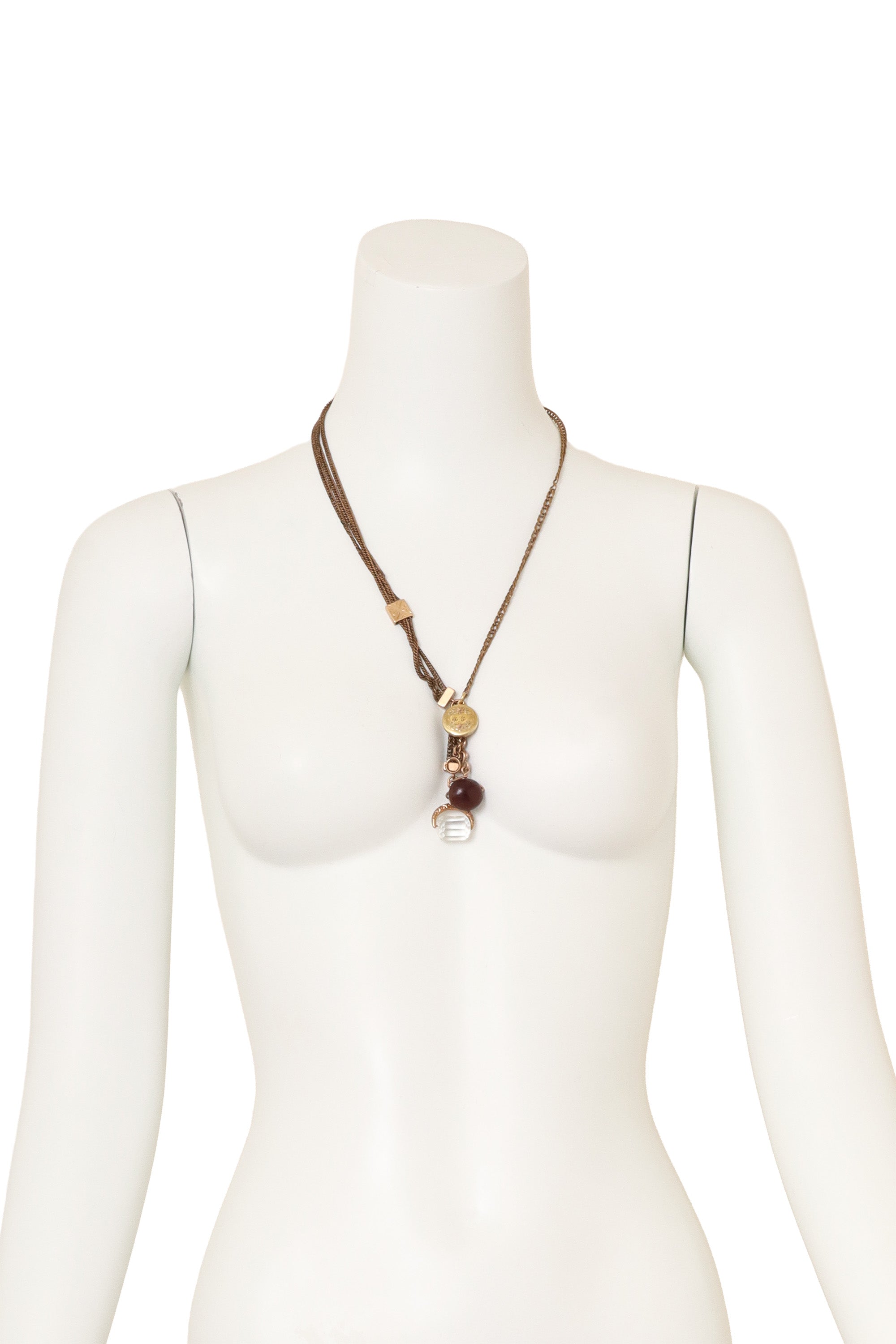 Locket Charm Drop Necklace @ Recess LA on mannequin 