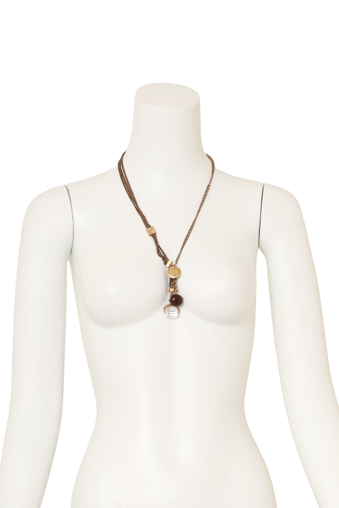 Locket Charm Drop Necklace @ Recess LA on mannequin 
